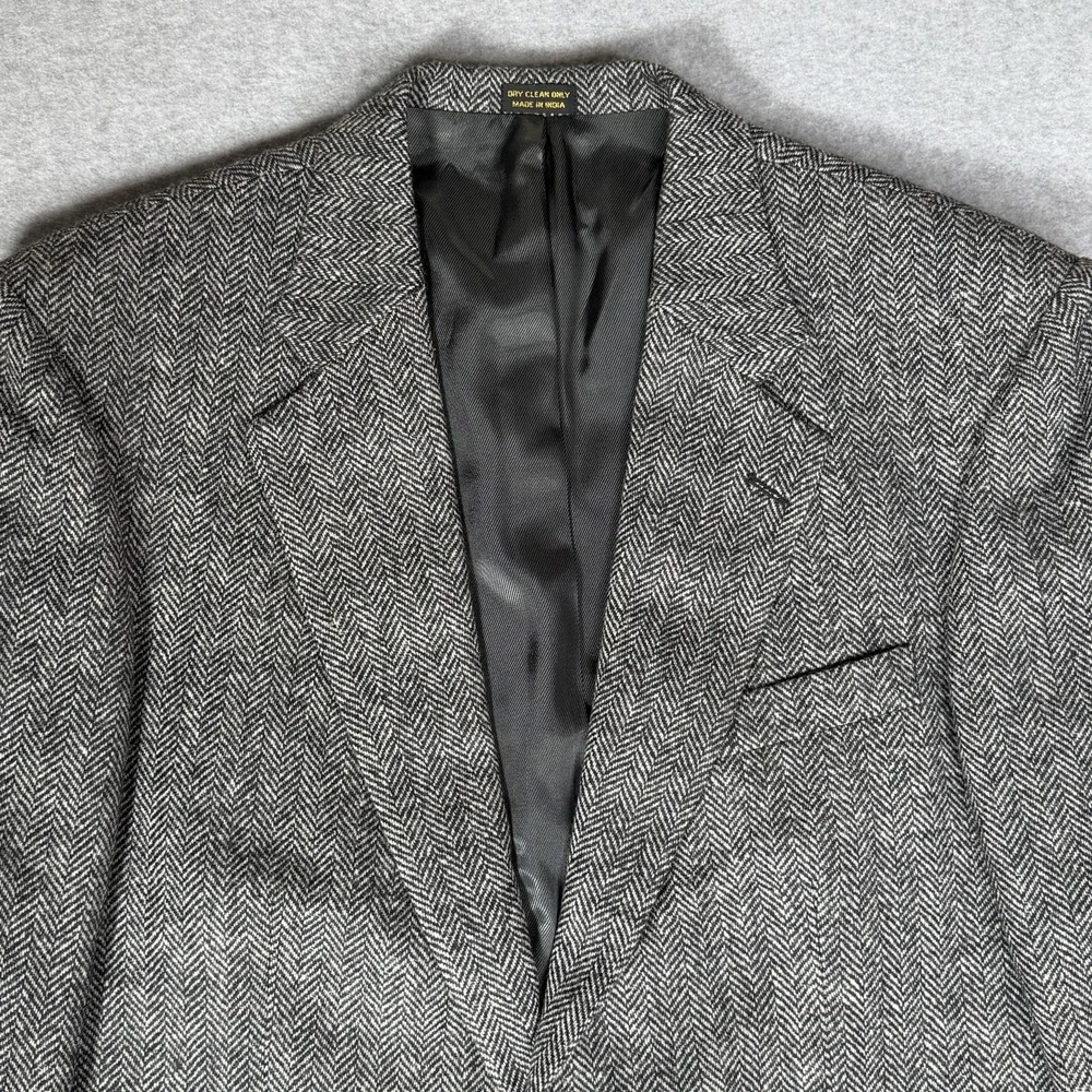 New VTG Deansgate Herringbone Tweed Sport Coat Jacket Men's 42L Wool Lambswool
